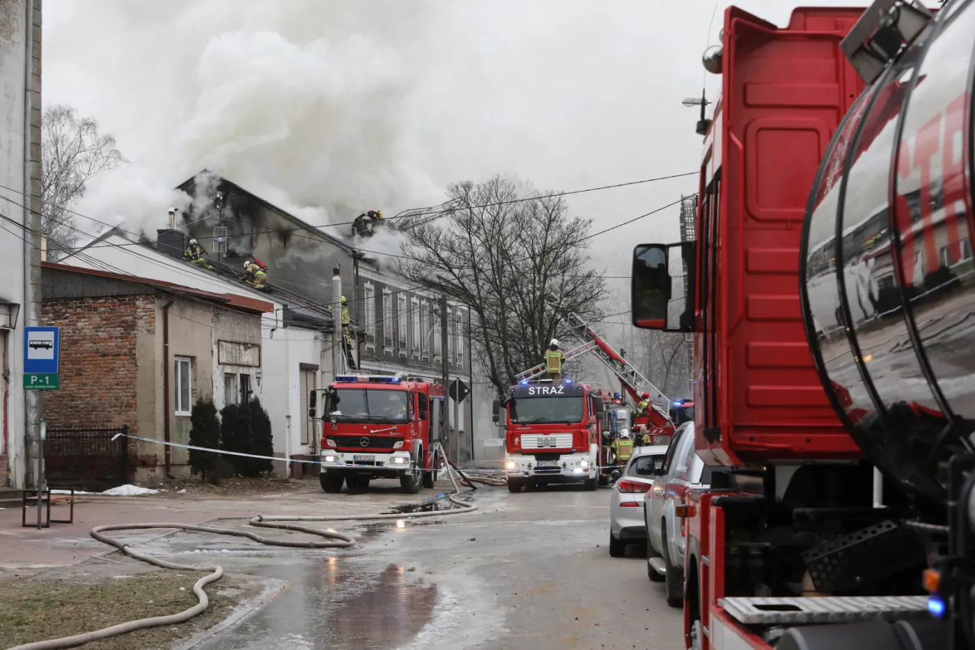 Pożar kamienicy w Piastowie