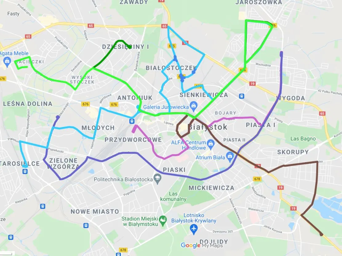 Linie cmentarne Białystok