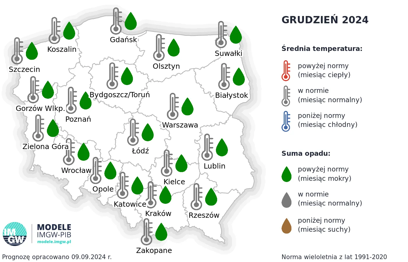 IMGW prognoza pogody na grudzień 2024