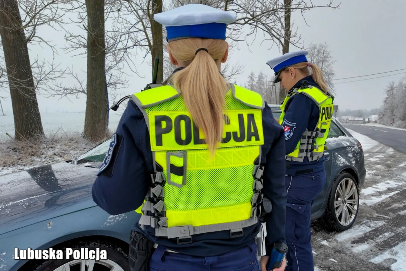 Policja kontroluje kierowcę