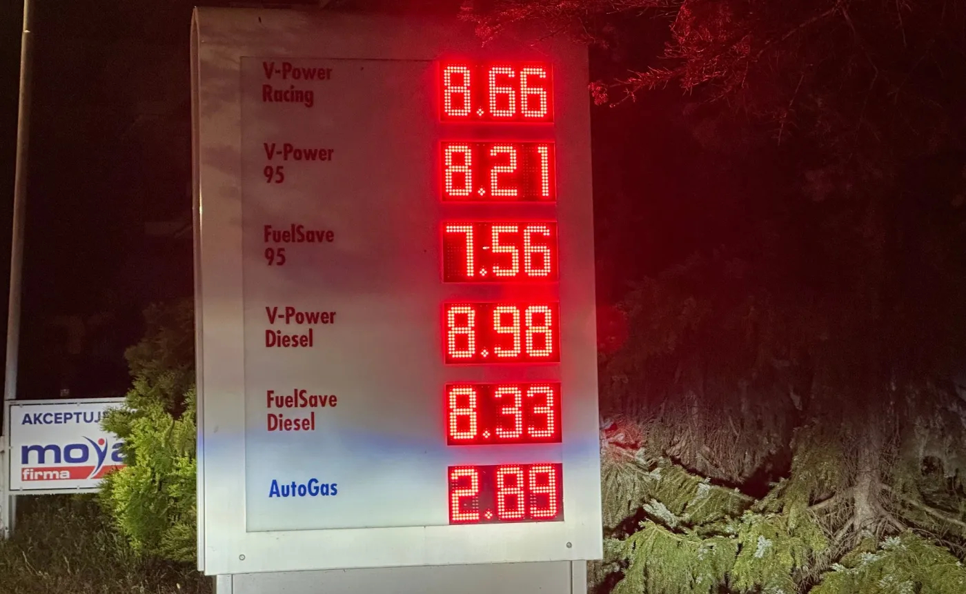 Ceny paliw na stacji Shell