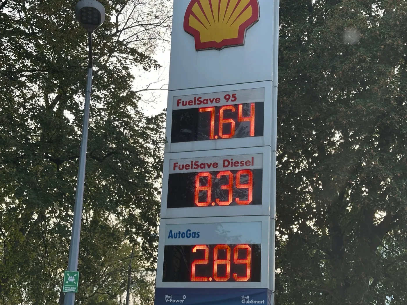 Ceny paliw na stacji Shell