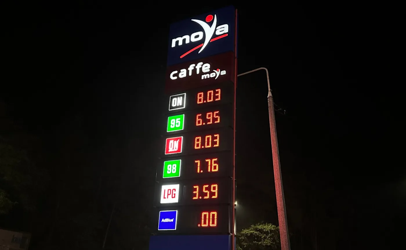Ceny paliw na stacji Moya