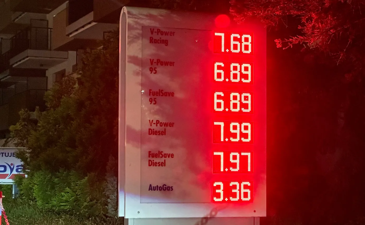 Ceny paliw na stacji Shell