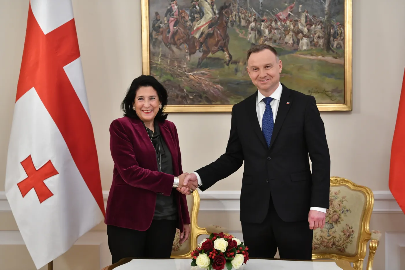 Duda po spotkaniu z Zurabiszwili: Trzeba stać twardo w obronie Ukrainy