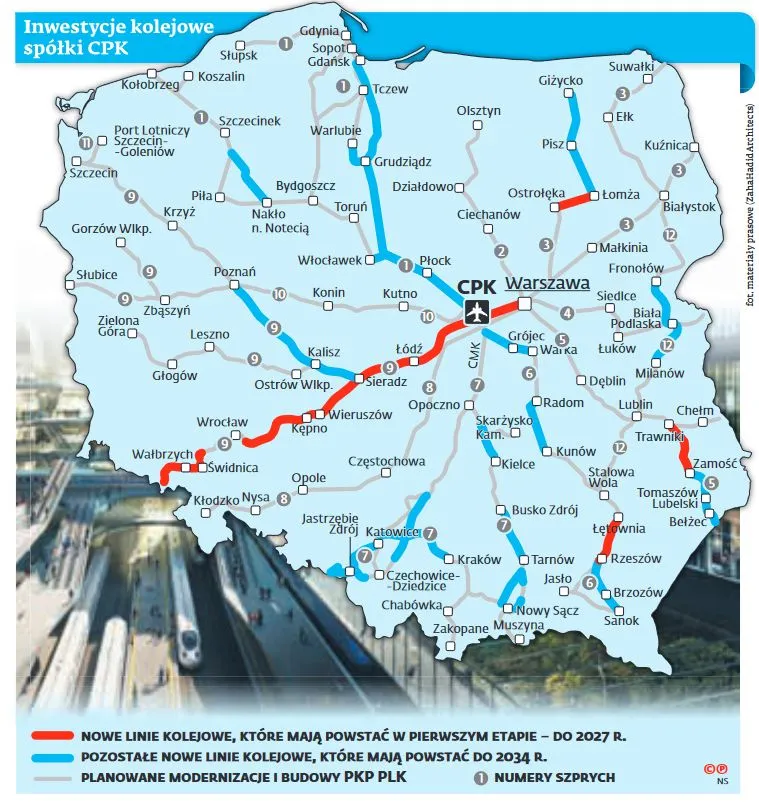 Merchel: Za trzy lata będziemy mieli już 1,5 tys. km linii do projektu CPK