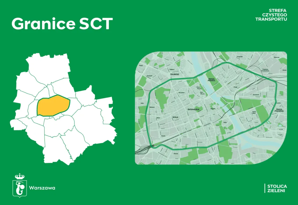 Obszar objęty SCT w Warszawie