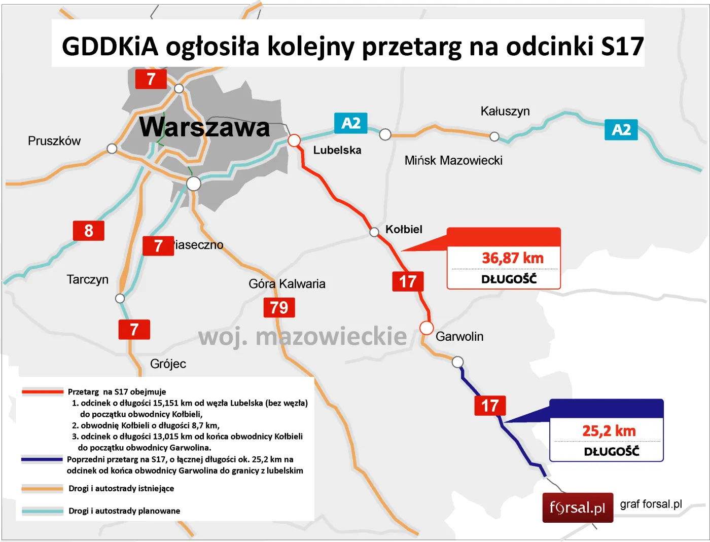 Droga ekspresowa S17 Warszawa-Lublin: ruszył ostatni przetarg (mapa)