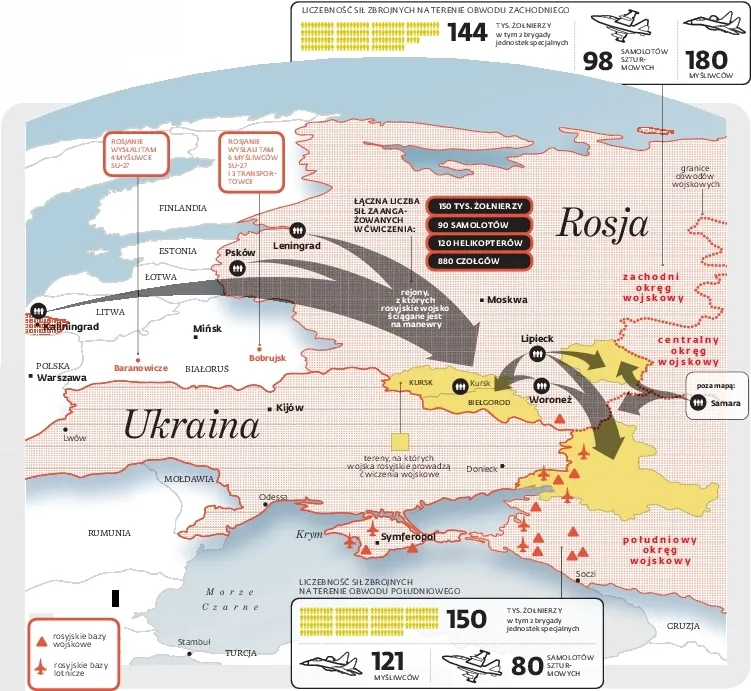 Rosyjskie wojsko bliżej Zachodu. Oto mapa ruchów wojsk