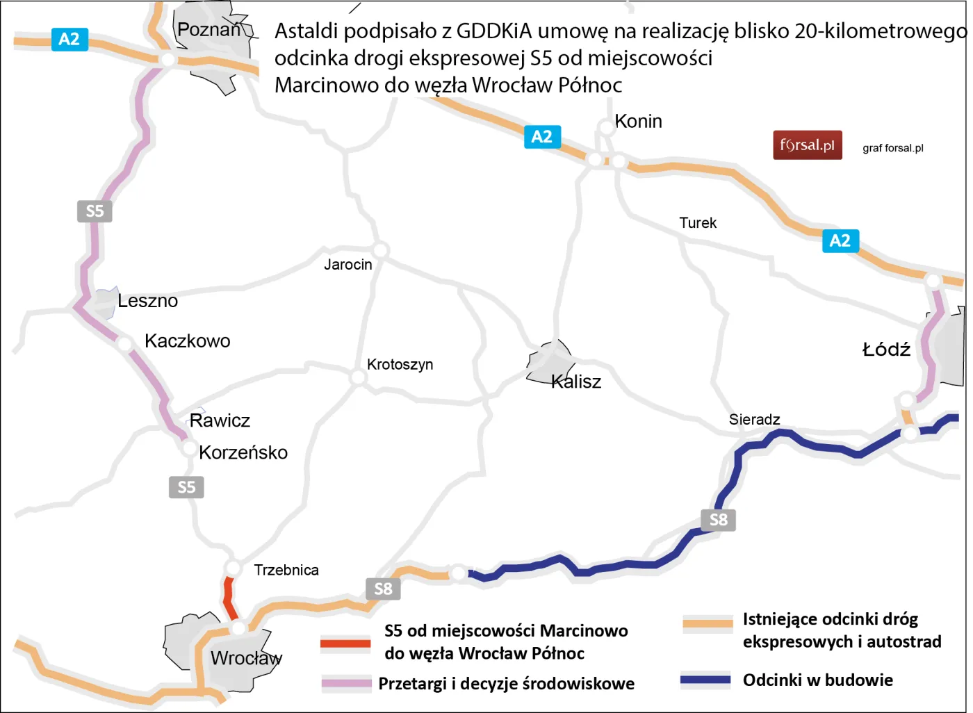Ekspresówka S5 pod Wrocławiem za prawie 600 mln zł. Włoski Astaldi ma kontrakt