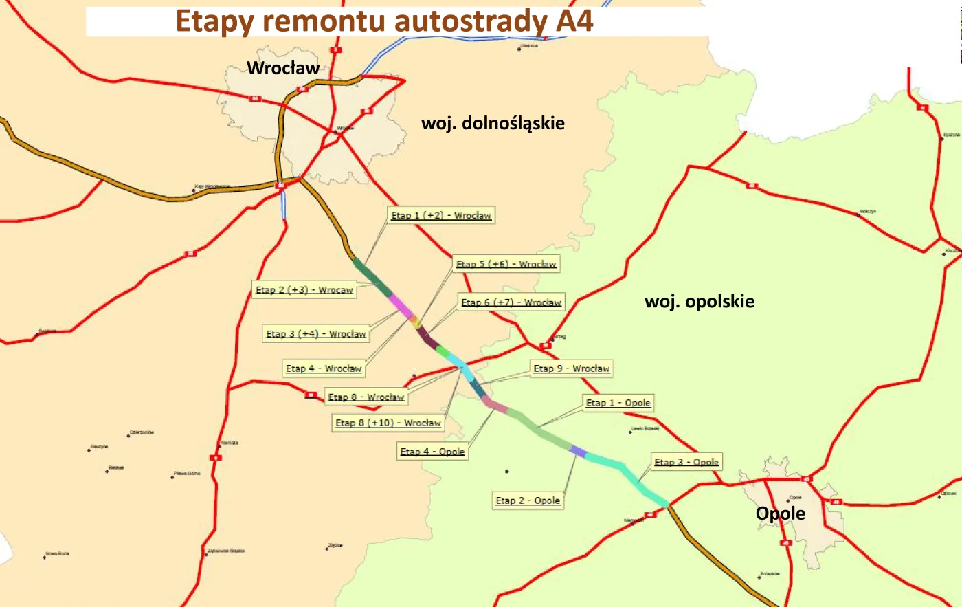Autostrada A4 do remontu. Oto odcinki zamknięte dla ruchu