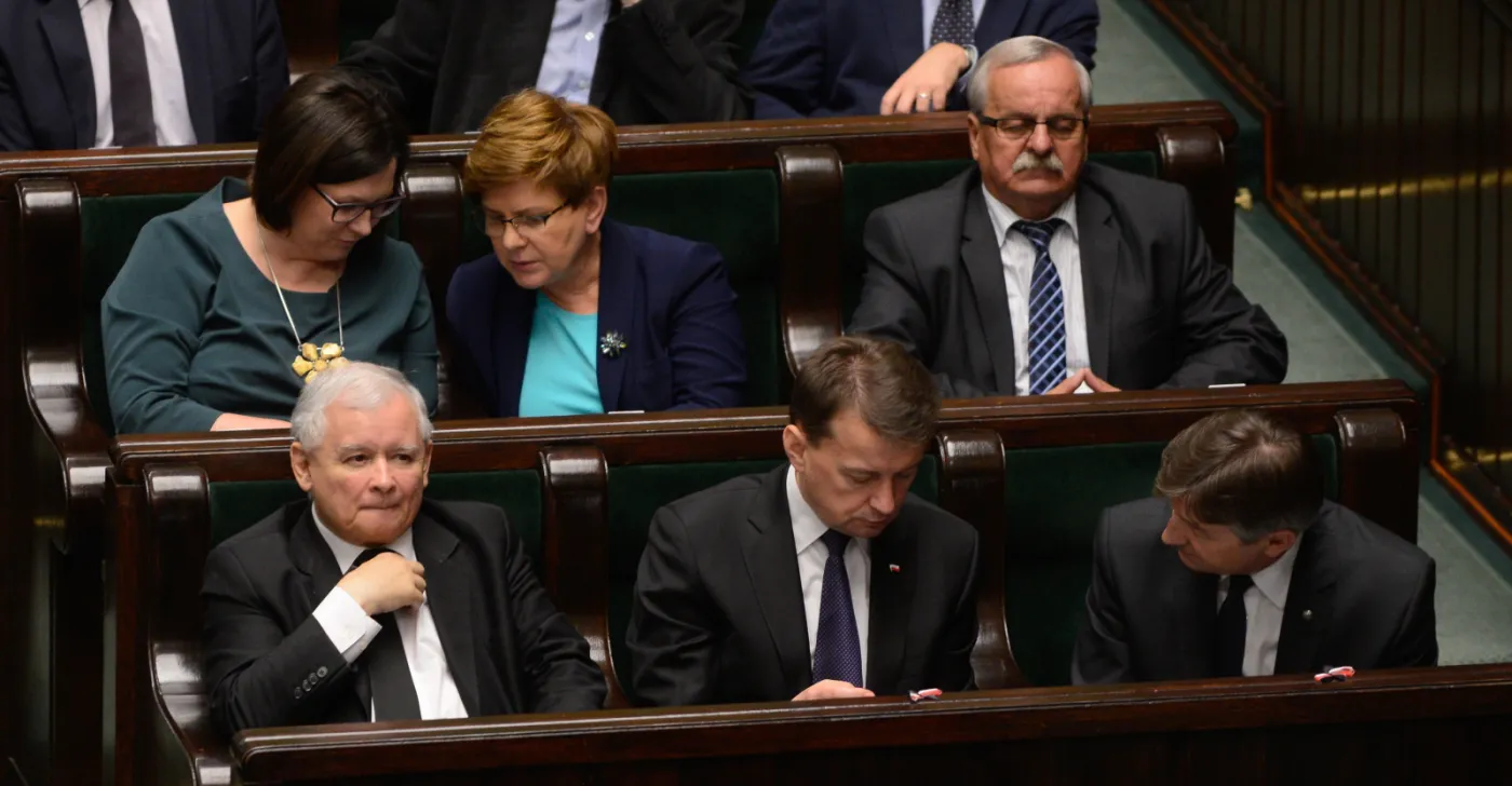 Posłowie PiS w trakcie ostatniego dnia 96. posiedzenia Sejmu