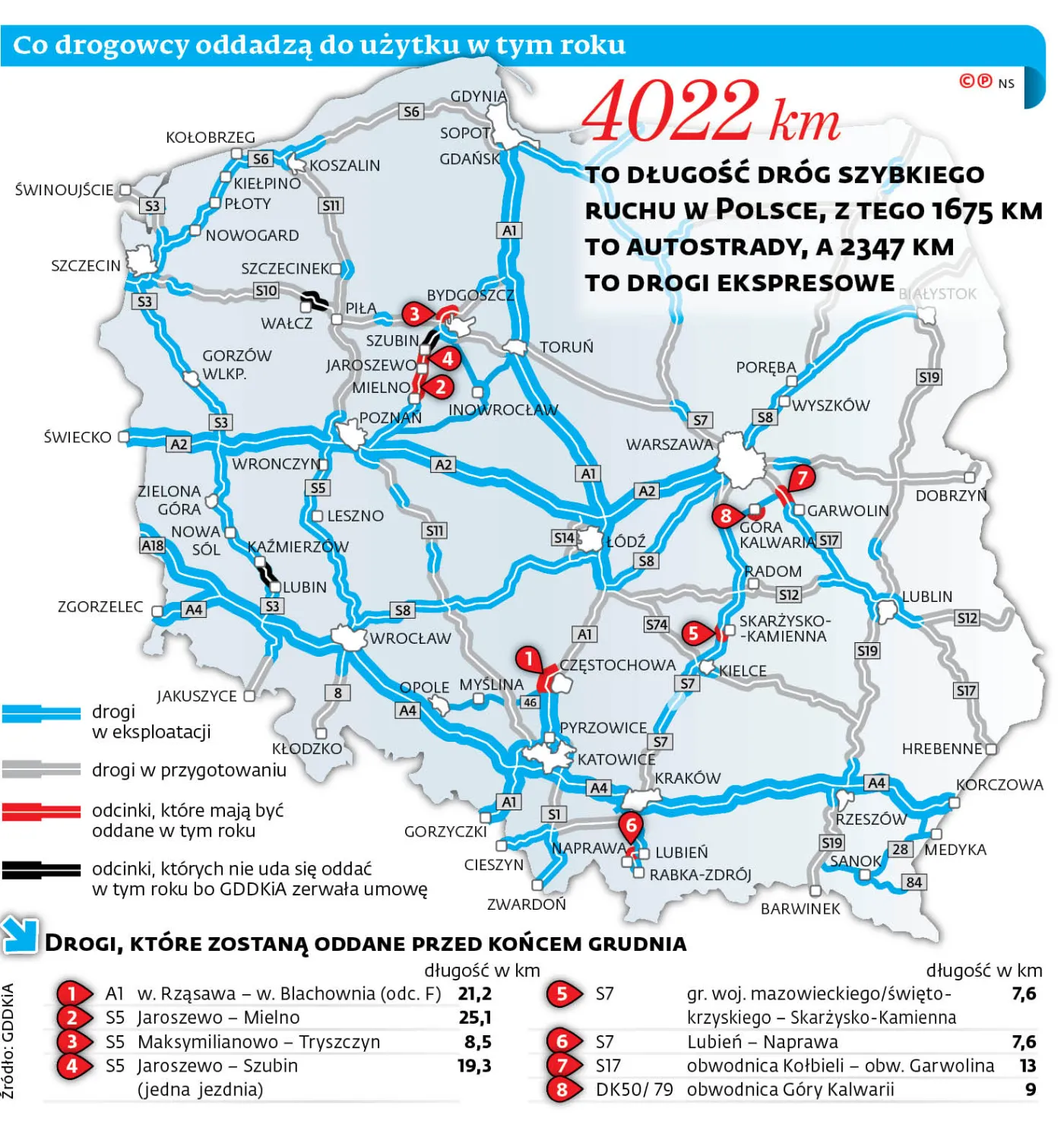 Stan budowy dróg w Polsce. Zobacz, co drogowcy oddadzą jeszcze w tym roku [MAPA]