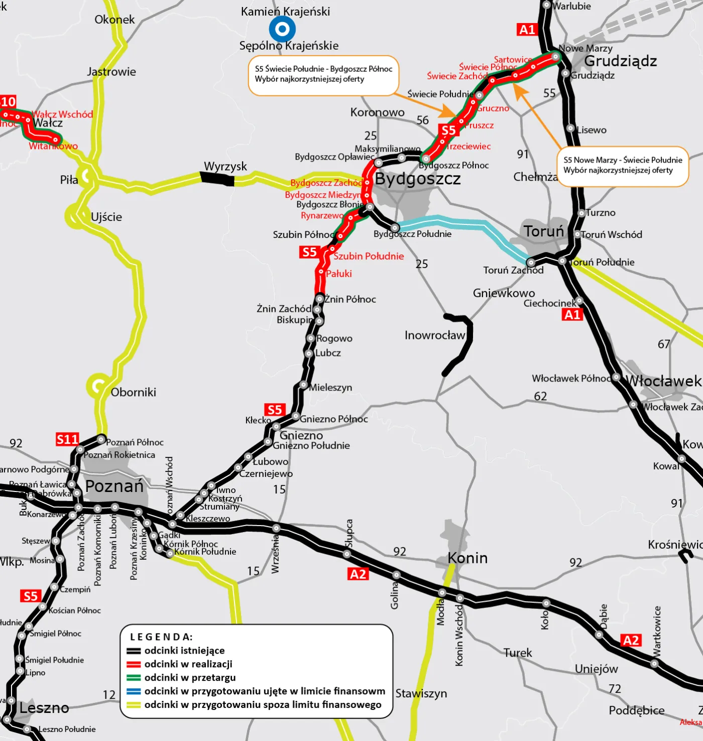 23 km drogi ekspresowej S5 za 460,8 mln zł. Oferta Budimeksu uznana za najkorzystniejszą
