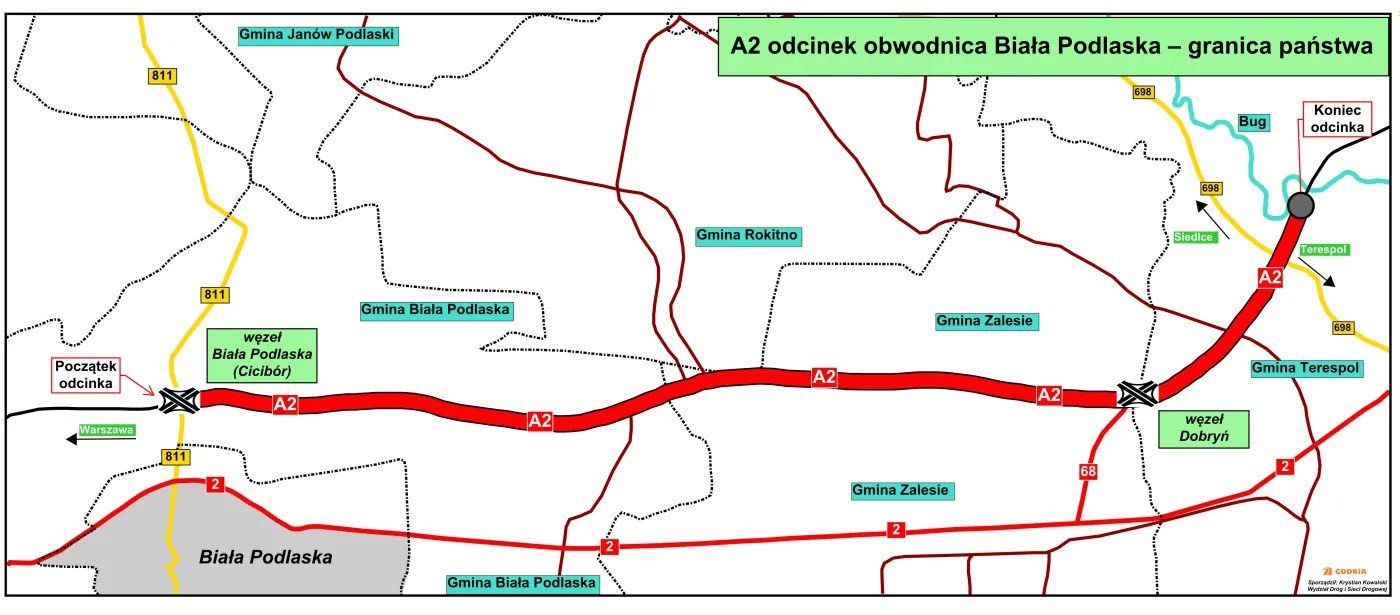 Autostrada A2 do granicy z Białorusią. Jest umowa na koncepcję programową