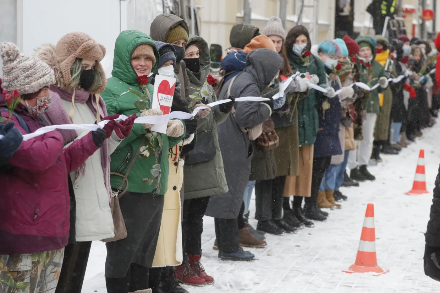 Akcja solidarności z Julią Nawalną w centrum Moskwy