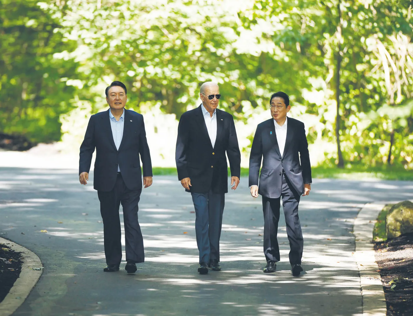 Biden ugościł przywódców Japonii i Korei Południowej w Camp David