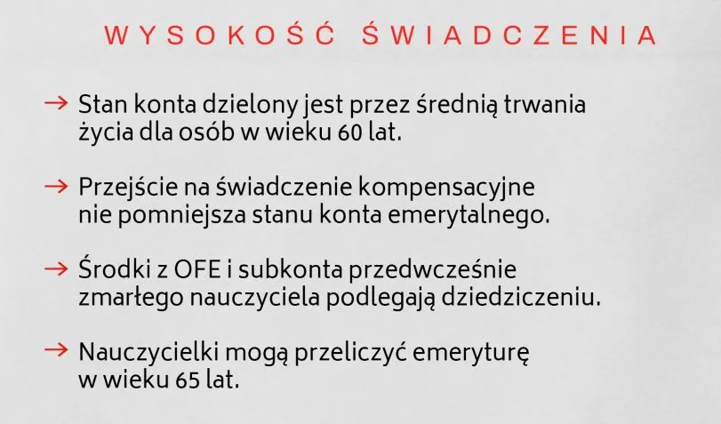 Wysokość świadczenia kompensacyjnego