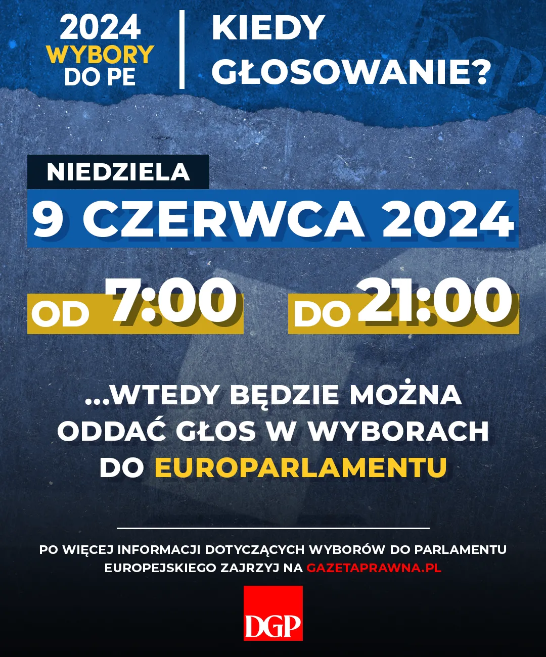 Wybory do PE - 2024 - Kiedy głosowanie