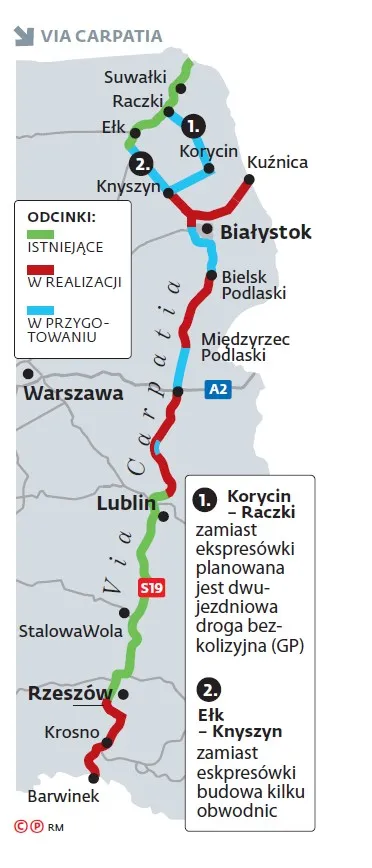 Polski odcinek trasy Via Carpatia