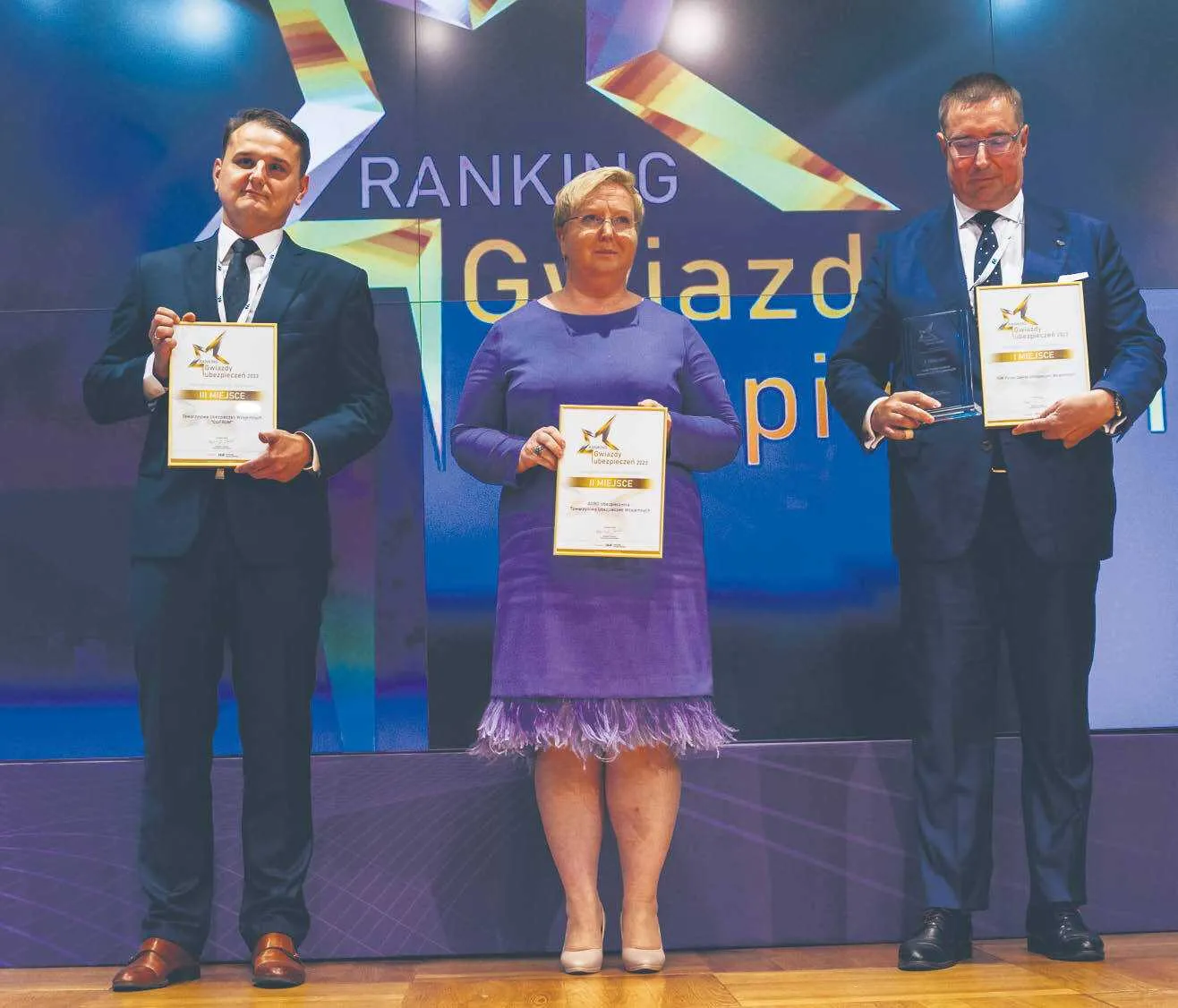 Tomasz Gol, zastępca dyrektora biura ubezpieczeń TUW Cuprum, Dorota Piwońska, prezes AGRO Ubezpieczenia - TUW, Rafał Kiliński, prezes TUW PZUW (towarzystwa ubezpieczeń wzajemnych)
