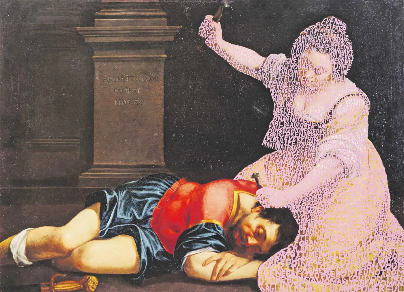 Betty Tompkins „Kobiety słowa”. Obraz z wystawy „Kwestia kobieca 1550–2025” (od 21 listopada w MSN w Warszawie)