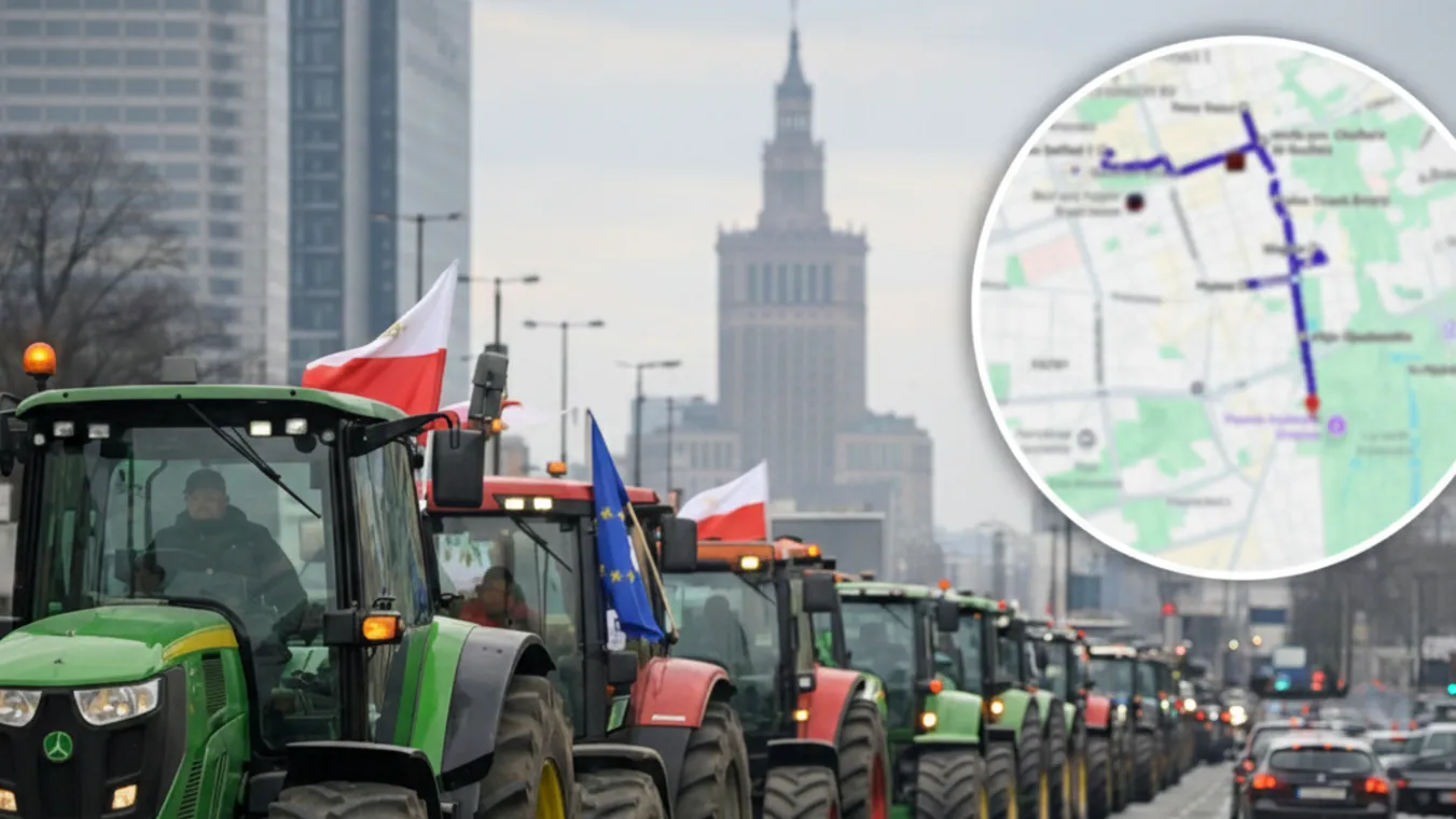 Strajk rolników w Warszawie. Nawet 1000 ciągników w stolicy [TRASA i MAPA]