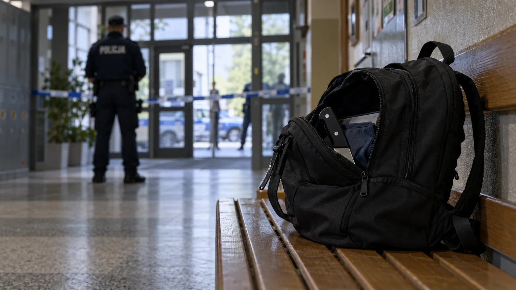 13-latek miał planować zamach w szkole. W plecaku policjanci znaleźli ogromny nóż