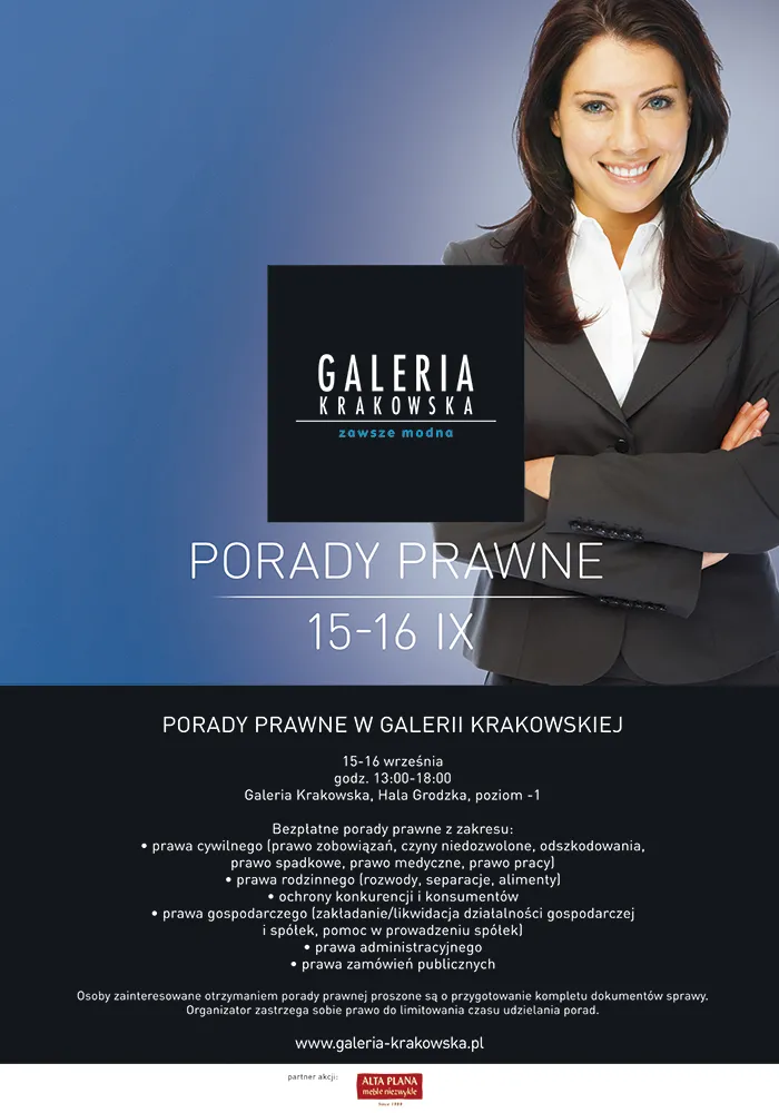 Bezpłatne porady prawne w Galerii Krakowskiej