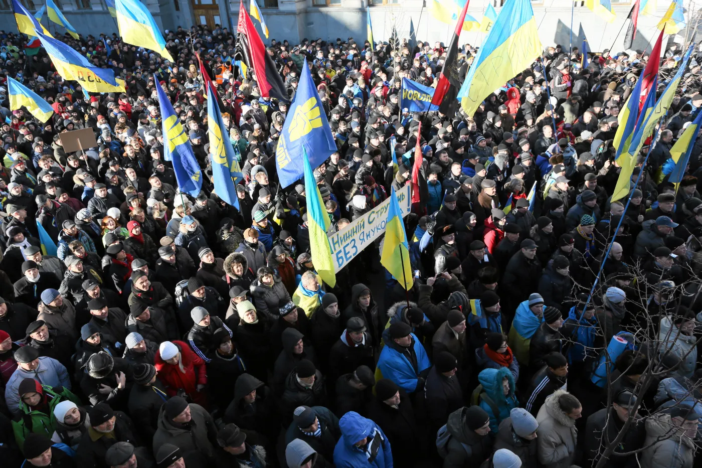 Protest przed ukraińskim parlamentem w Kijowie