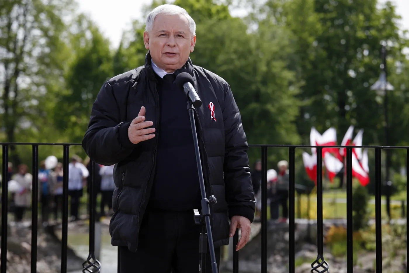 Wystąpienie Jarosława Kaczyńskiego w Wysokim Mazowieckim. Fot. PAP/Artur Reszko