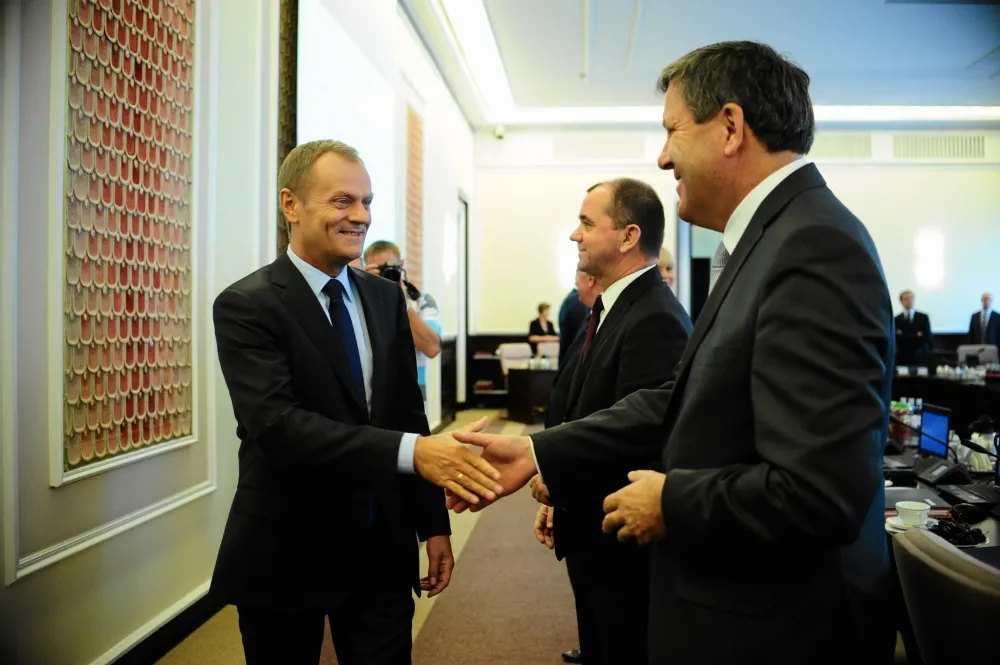 Premier Donald Tusk oraz Wicepremier Janusz Piechocinski podczas posiedzenia rady ministrow 