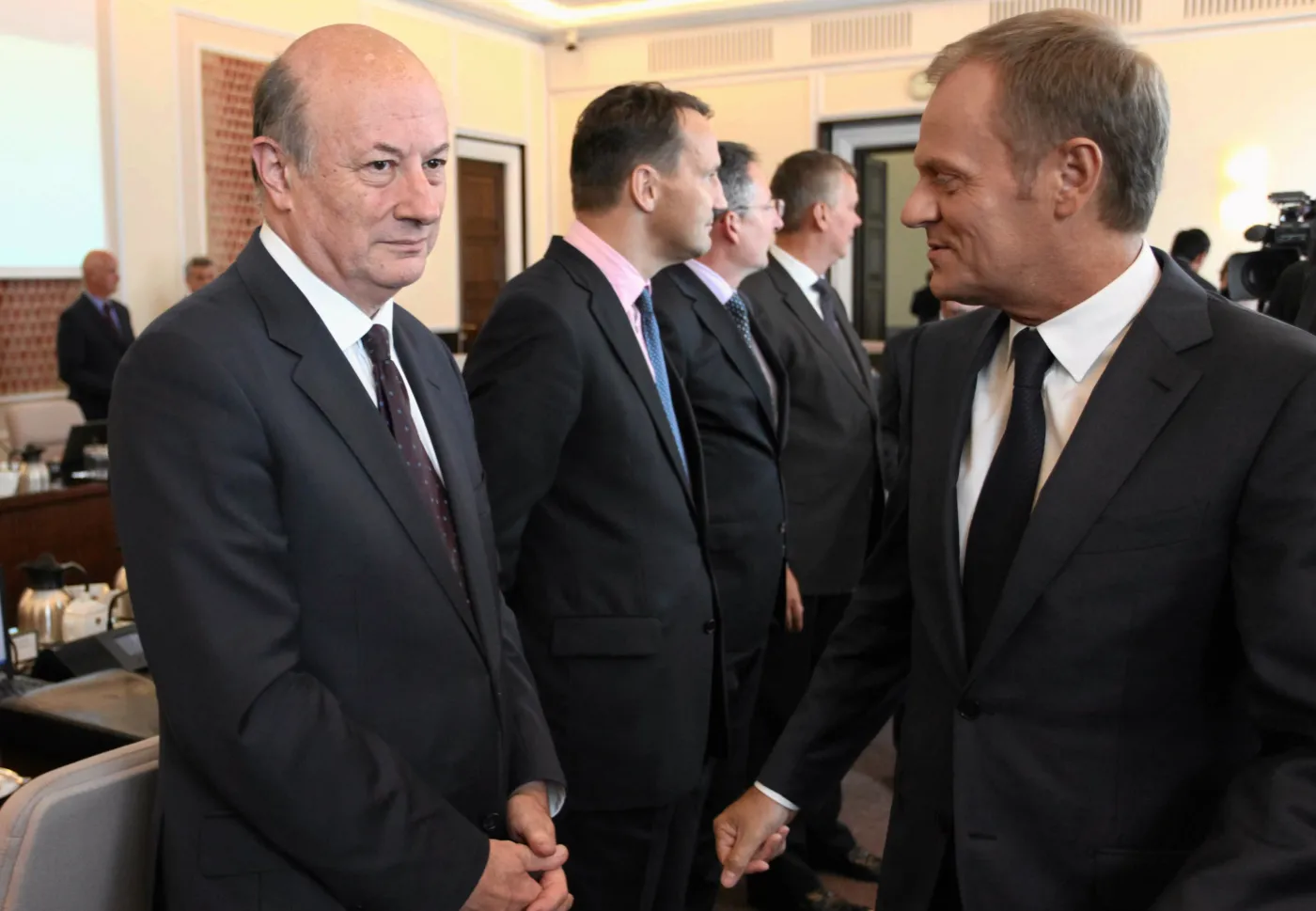 Donald Tusk i Jan Vincent Rostowski podczas posiedzenia rządu