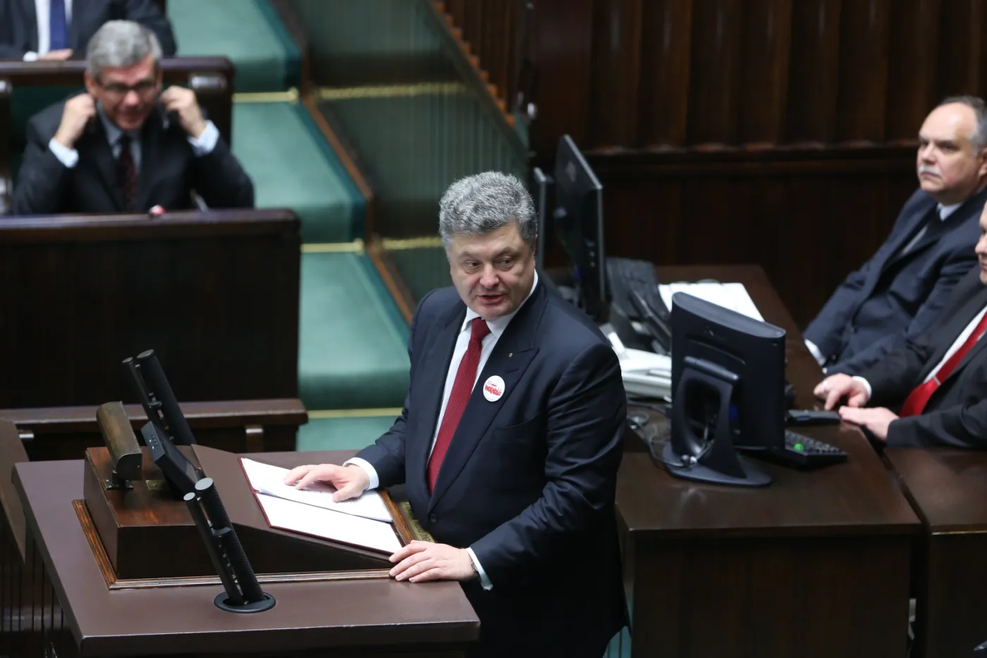 Prezydent Ukrainy podczas wystąpienia w Sejmie