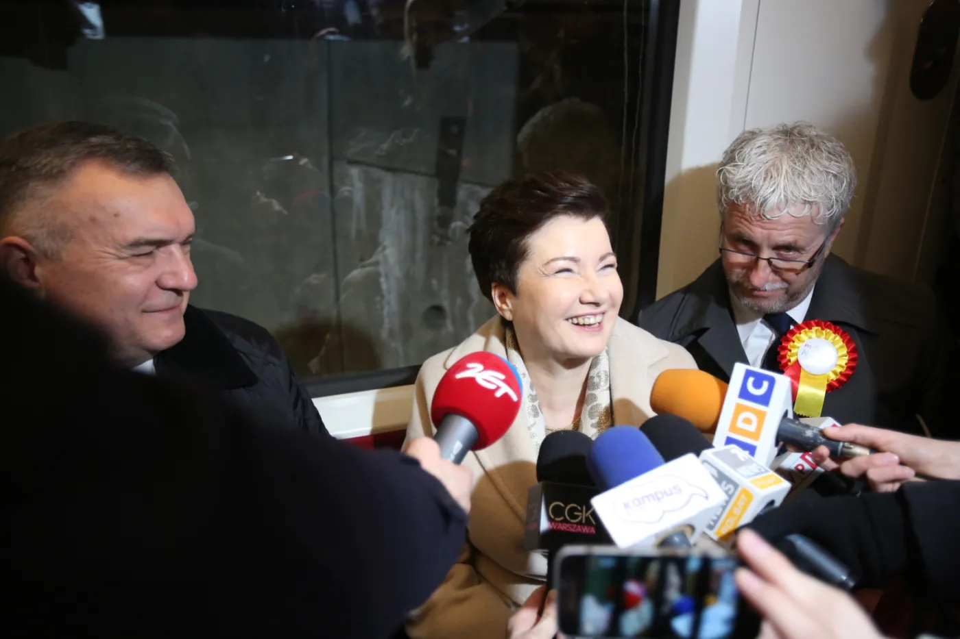 Od lewej: prezes Metra Warszawskiego Jerzy Lejk, prezydent Warszawy Hanna Gronkiewicz-Waltz i wiceprezydent stolicy Jacek Wojciechowicz,  PAP/Leszek Szymański