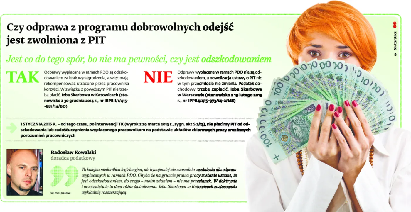 Czy odprawa z programu dobrowolnych odejść jest zwolniona z PIT