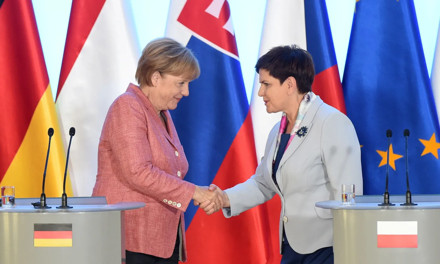 Premier RP Beata Szydło i kanclerz Niemiec Angela Merkel