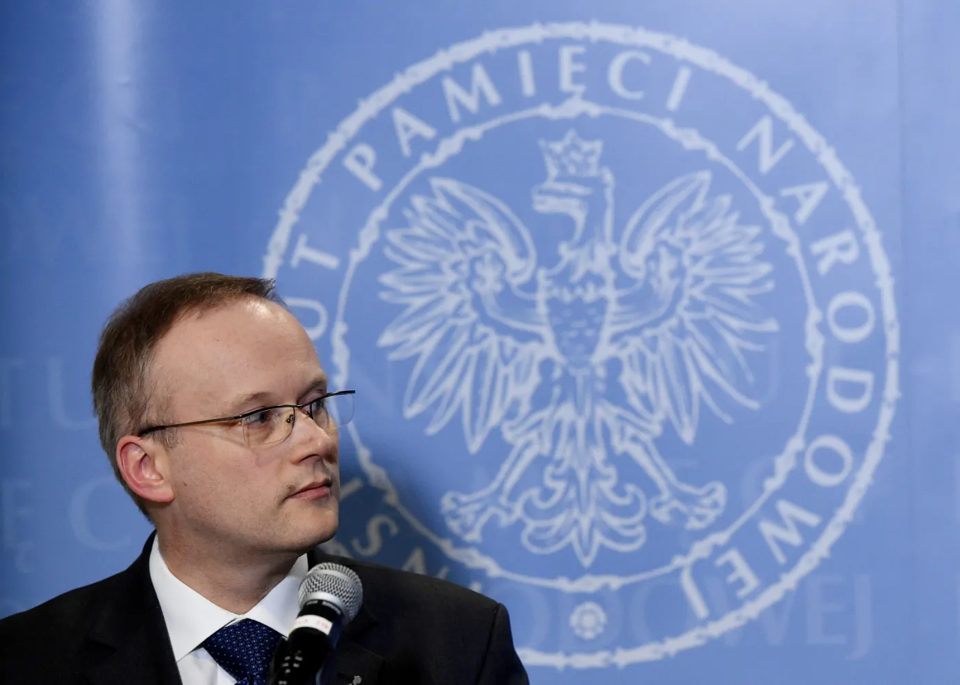 Prezes Instytutu Pamięci Narodowej Łukasz Kamiński,  PAP/Radek Pietruszka  