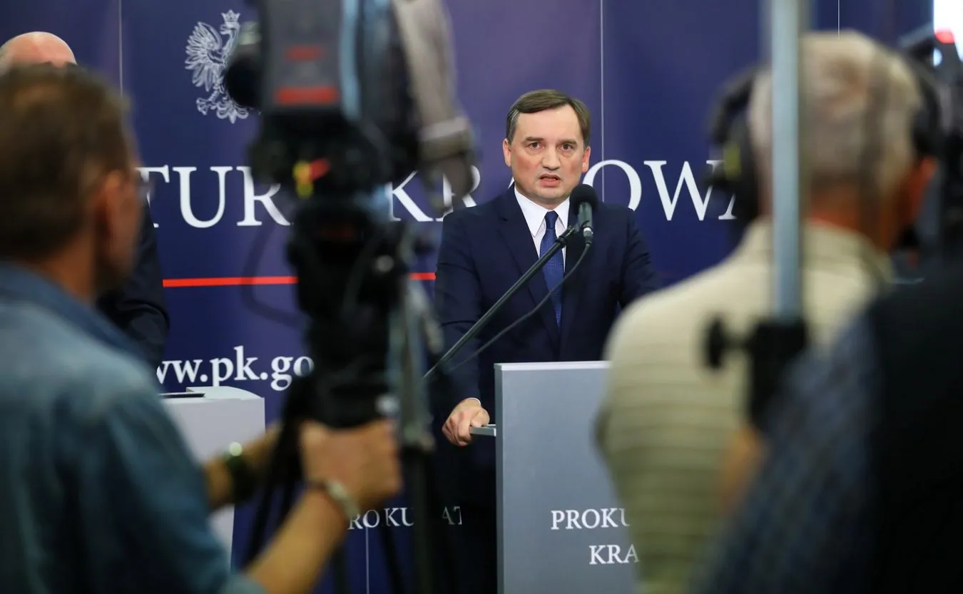 Zbigniew Ziobro podczas konferencji prasowej