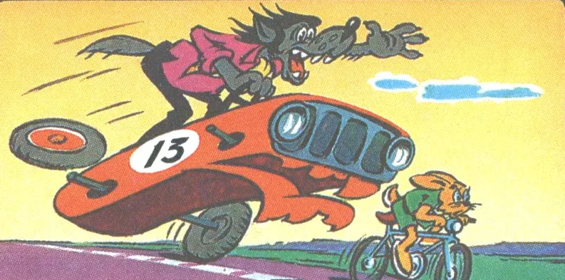 Wilk i Zając na radzieckim znaczku pocztowym z 1988 roku