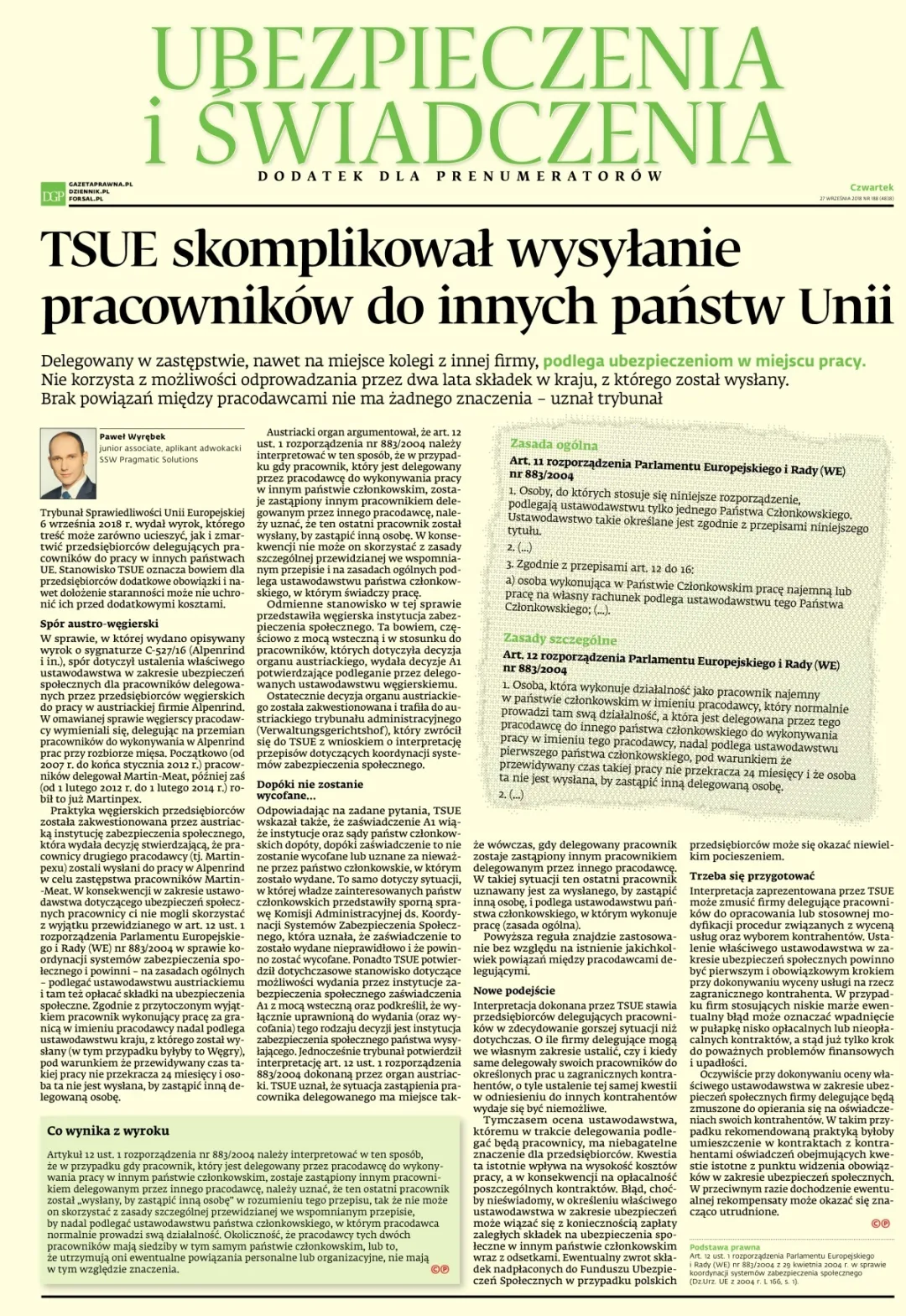 UBEZPIECZENIA I ŚWIADCZENIA