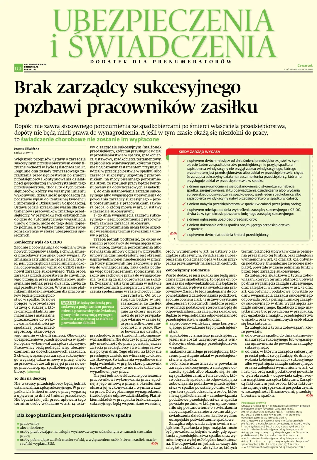 UBEZPIECZENIA I ŚWIADCZENIA