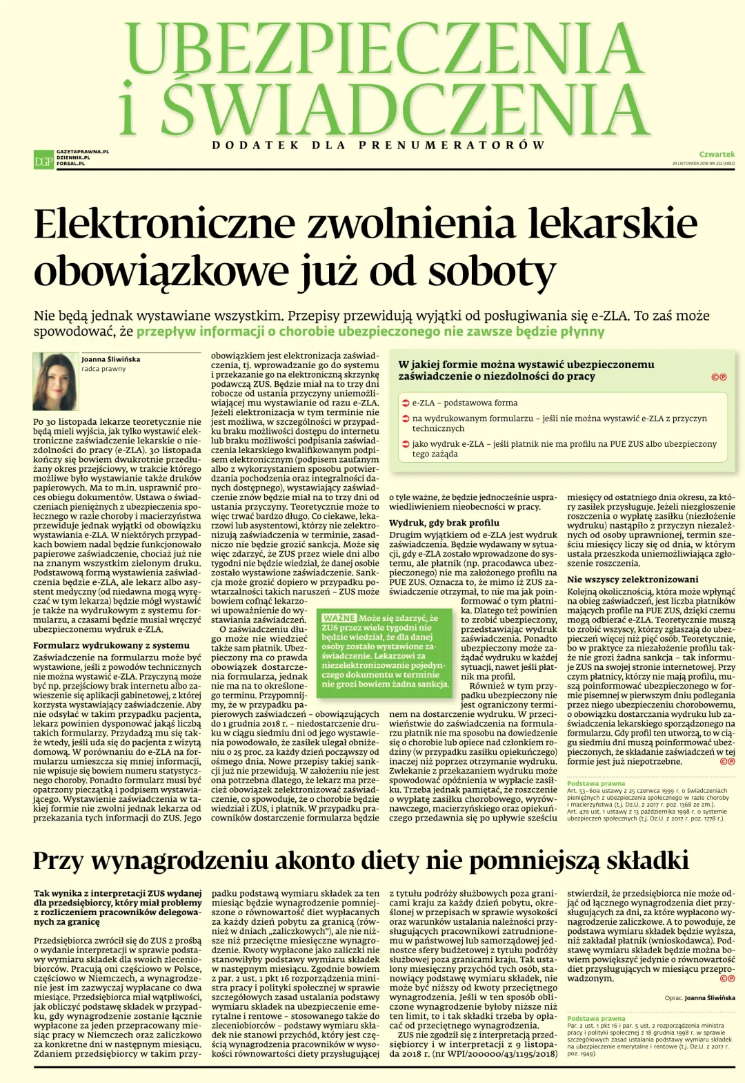 UBEZPIECZENIA I ŚWIADCZENIA