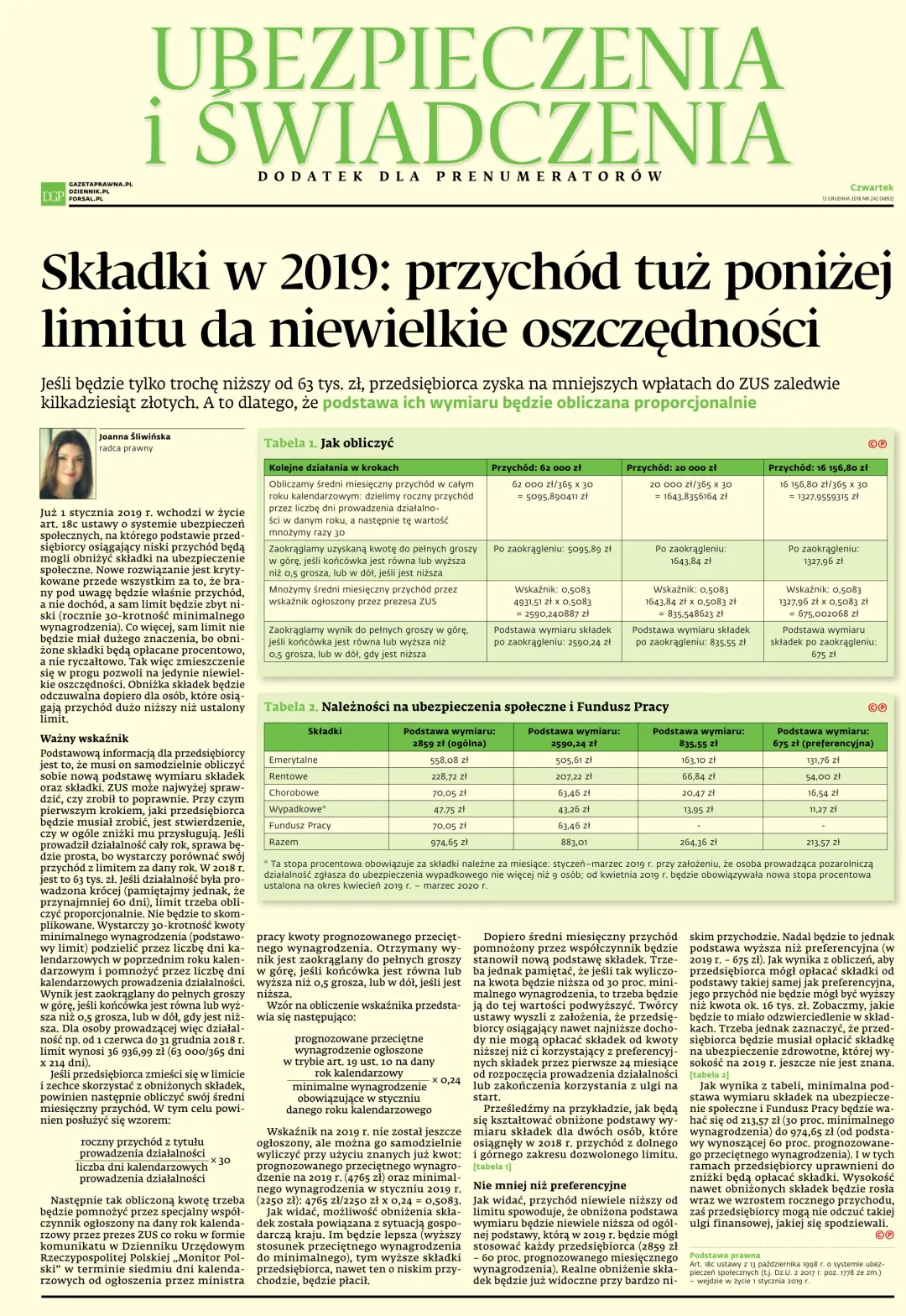 UBEZPIECZENIA I ŚWIADCZENIA