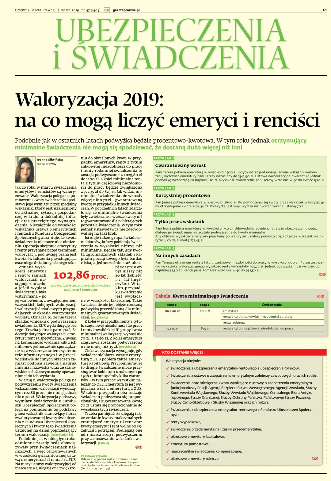 UBEZPIECZENIA I ŚWIADCZENIA