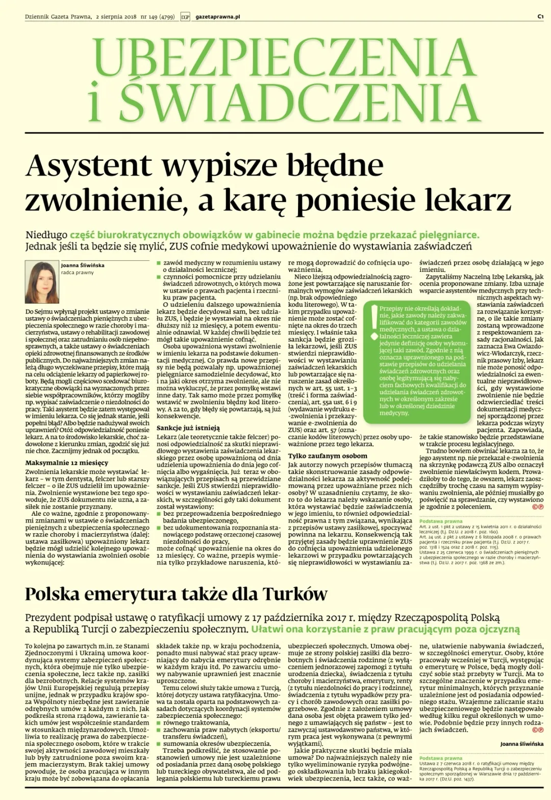 UBEZPIECZENIA I ŚWIADCZENIA