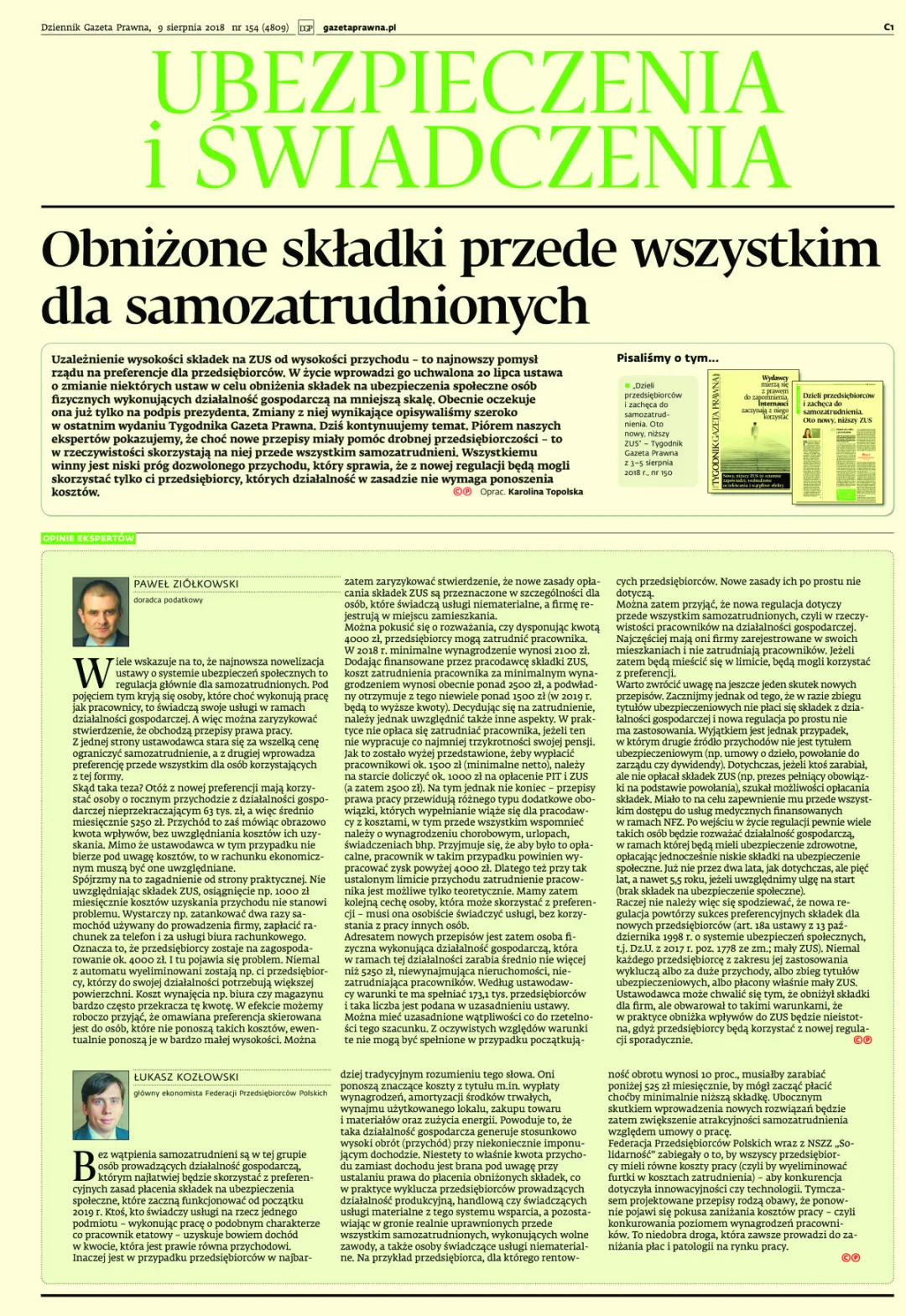 UBEZPIECZENIA I ŚWIADCZENIA