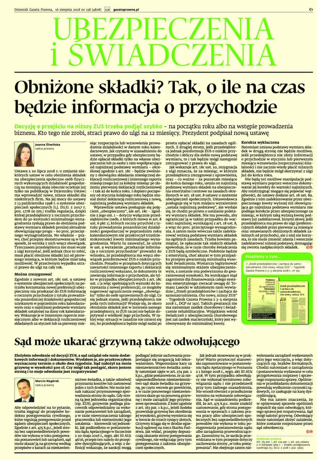 UBEZPIECZENIA I ŚWIADCZENIA