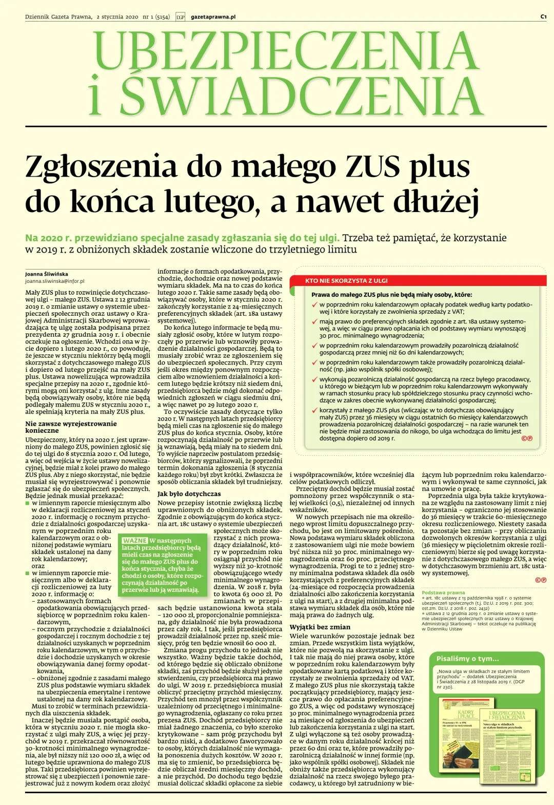 UBEZPIECZENIA I ŚWIADCZENIA