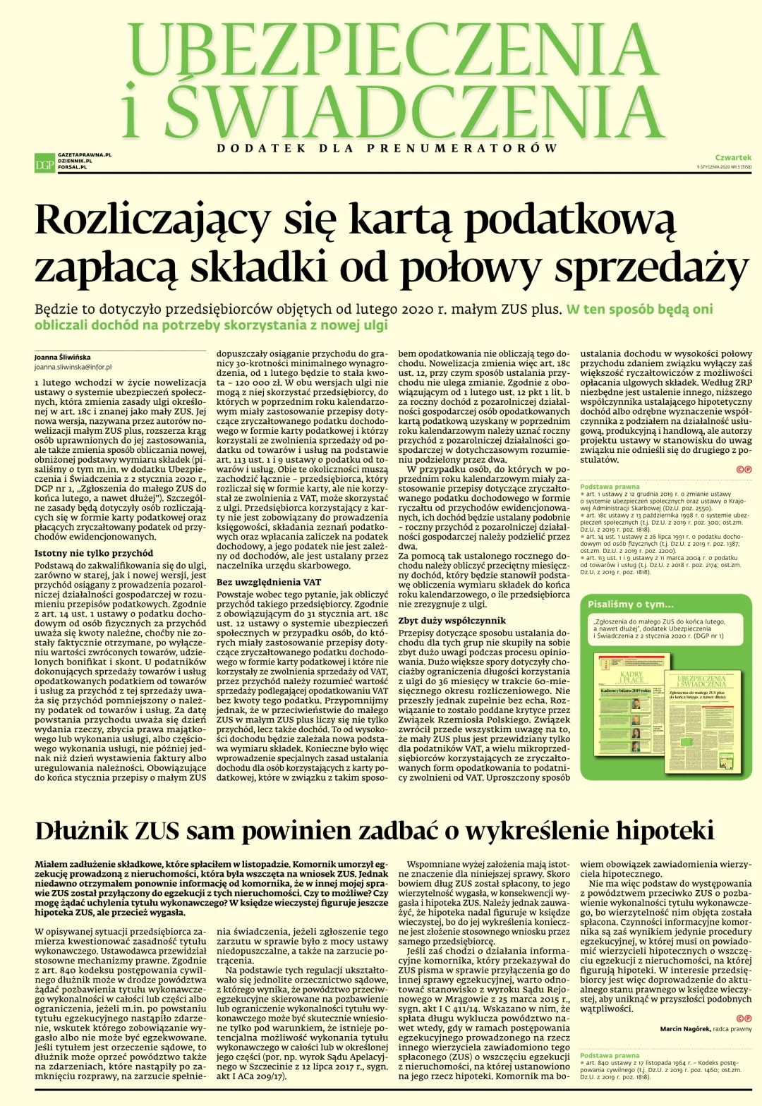 UBEZPIECZENIA I ŚWIADCZENIA